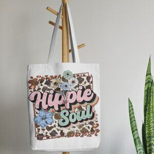 Hippie Soul Flower Canvas Tote Bag Custom Bags